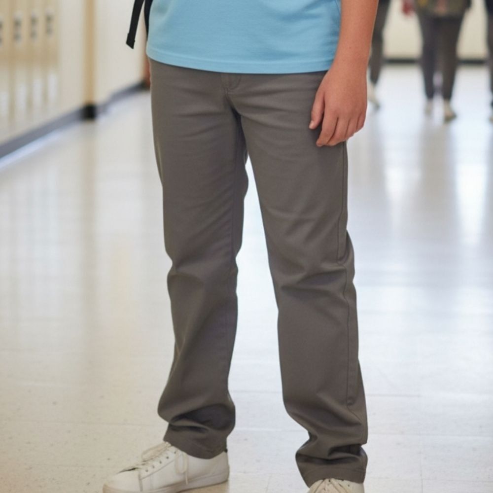 NWT Gray boys pants Dennis Uniform B14 S